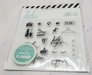 Heidi Swapp Fresh Start Everyday 17 Piece Memory Planner Acrylic Clear Stamps